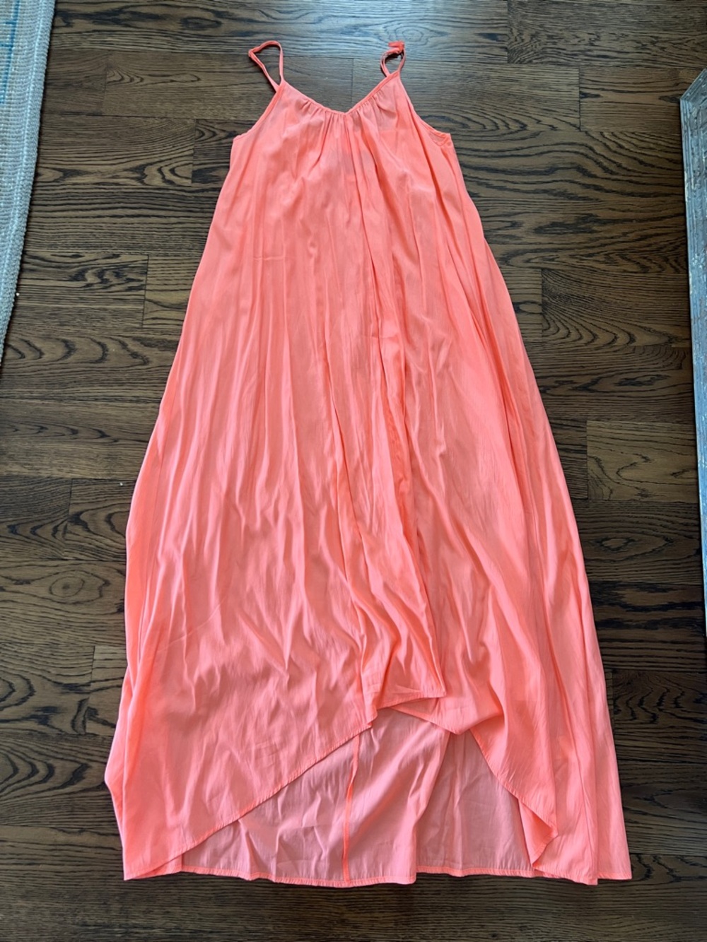 Women’s Coral Maxi Dress with Spaghetti Straps